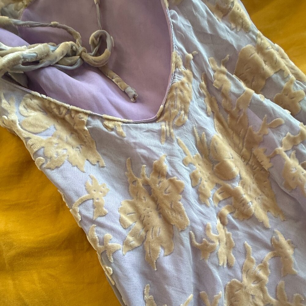 Rat & Boa Athena Velvet Burnout Slip Dress XS Lavender Floral - Picture 3 of 7